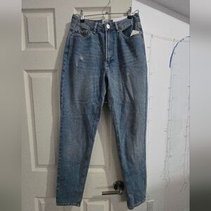 High-Waist Light Blue Denim Distressed Jeans NWT